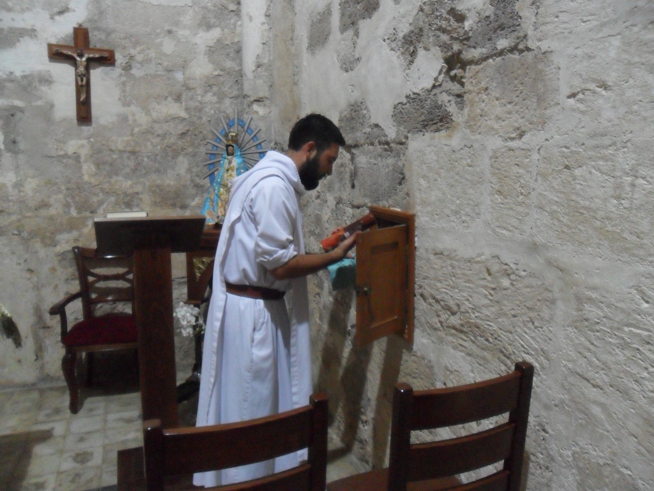 Celebración de Santa Ana en el "monasterio de la Sagrada Familia" en tierra santa, por monjes del Instituto del Verbo Encarnado - IVE