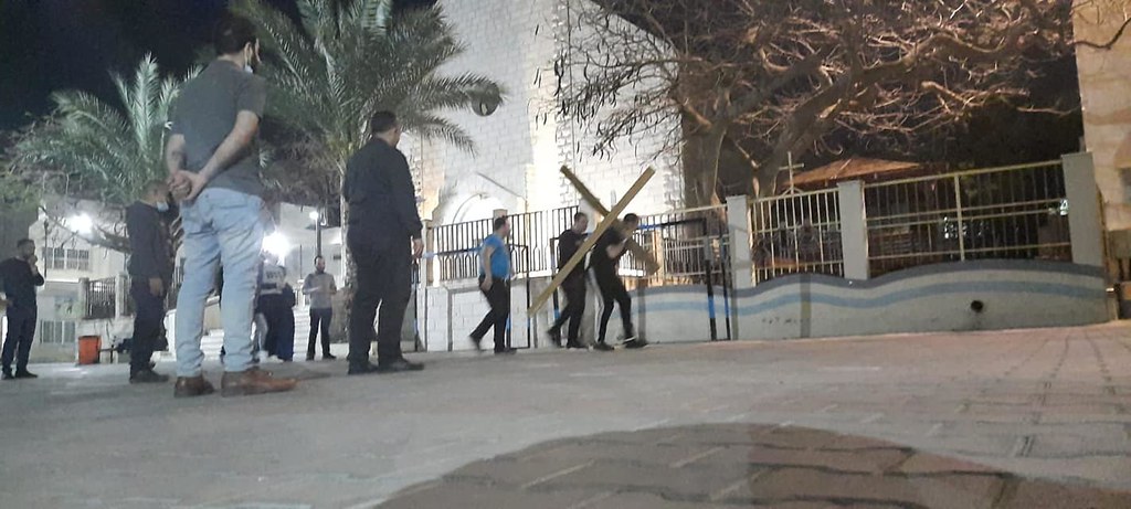 Gaza - Preparación del Via Crucis viviente