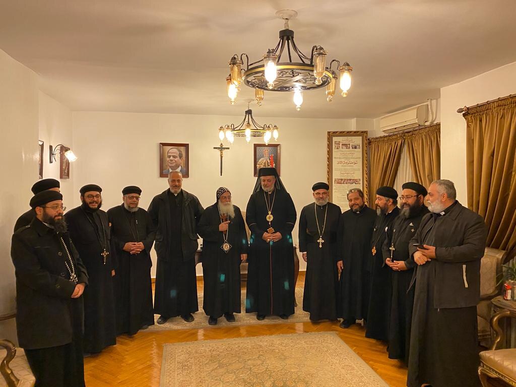 Egipto - Visita del obispado católico de Giza, Fayoum y Beni Suef al obispo ortodoxo de 6 de Octubre