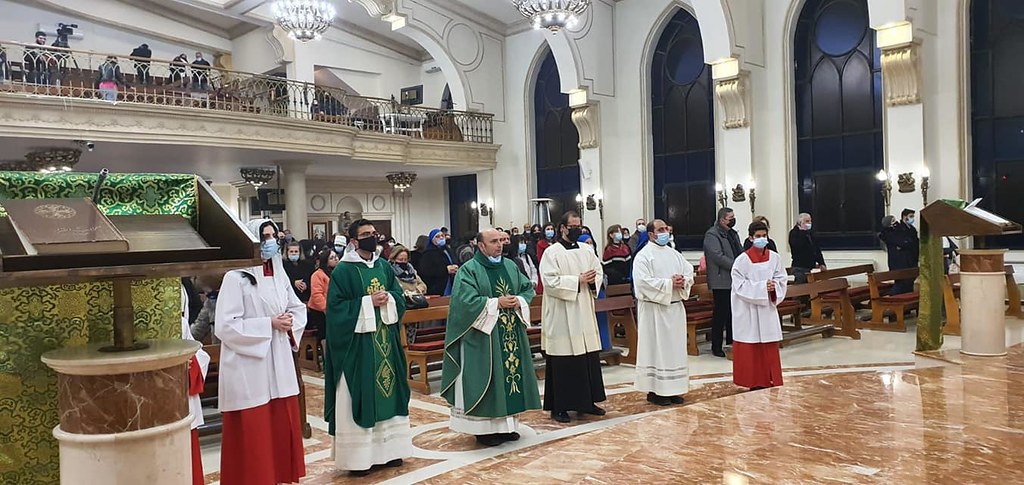 Jordania - Misa en la Iglesia del Sagrado Corazón de Jesús en Amman